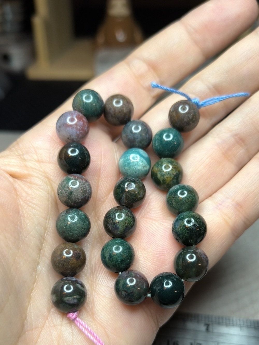 #4- 10mm Indian Agate Gemstone Beads - 8 Inch Strand